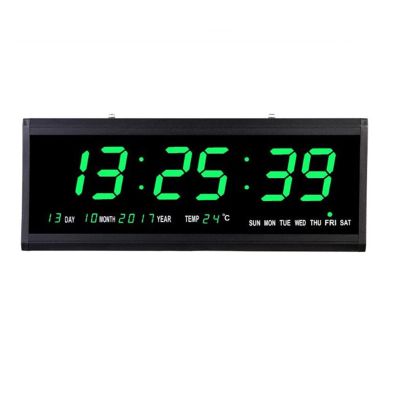 48 * 19 * 3cm Large Digital Wall Clock Time Display Table Clock Power-Off Memory Electronic LED Clocks Wall Watch Decor with Plug (Color : B Green)