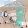 XYXHEII Clothes Drying Rack Outdoor Retractable, Adjustable and Foldable Laundry Rack,Space-Saving Free of Installation Stainless Steel Garment Rack, for Indoor Outdoor view 3