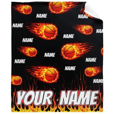 Basketball Custom Blanket with Words Soft Customized Birthday Throw Personalized Gifts for Family Mom Kids Friends Lover 120 in x 90 in Extra Large for Family