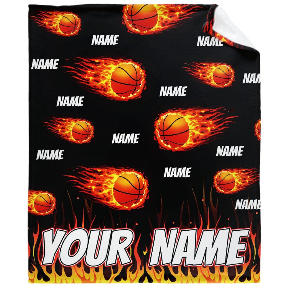 Basketball Custom Blanket with Words Soft Customized Birthday Throw Personalized Gifts for Family Mom Kids Friends Lover 120 in x 90 in Extra Large for Family