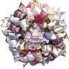 13 Easter Ribbon Wreath "Easter Blessings" Colorful Tailed Bunny Handmade MW4 view 1