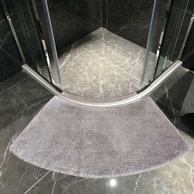 Bath Mat,Bathroom Mat Rug,Doormat,Luxury White Shag Curved Bath Rug Soft Corner Bath Mat Carpet for Circular Shower Washable Bathroom Rug Corner 100x45cm ( Color : Light Gray )
