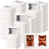 TaoBary 100 Pcs 8 Inch Bakery Boxes 8 x 6 x 2.5 Inch Cookie Pastry Boxes with 2 Style Window for Cookie Treat Chocolate Strawberries Cupcakes Candy Muffins(White) view 1