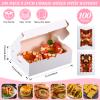 TaoBary 100 Pcs 8 Inch Bakery Boxes 8 x 6 x 2.5 Inch Cookie Pastry Boxes with 2 Style Window for Cookie Treat Chocolate Strawberries Cupcakes Candy Muffins(White) view 2