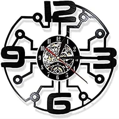 Large Arabic Numeral Wall Clock Vinyl Record Time Clocks Large Numbers LED Light Hanging Clock Silent Vintage Clock Gift Idea Diameter 30cm Interchangeable Vinyl Record Wall Clocks Gift