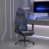 CHARMMA Massage Gaming Chair with Footrest Black&Blue Faux Leather-776 view 1