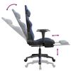 CHARMMA Massage Gaming Chair with Footrest Black&Blue Faux Leather-776 view 4