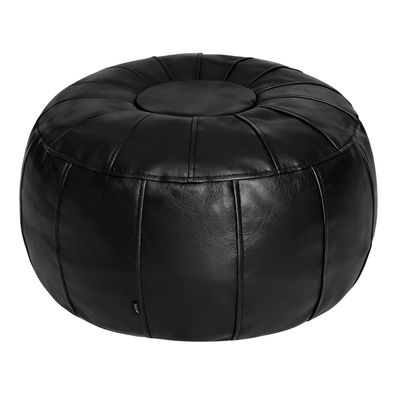 Thgonwid Unstuffed Moroccan Ottoman Pouf Cover, Ottoman Footstool Storage Solution, Bean Bag Chair, Foot Rest, Black