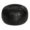 Thgonwid Unstuffed Moroccan Ottoman Pouf Cover, Ottoman Footstool Storage Solution, Bean Bag Chair, Foot Rest, Black view 1