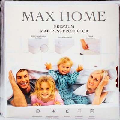 Max Home Premium 100% Waterproof Mattress Protector Full XL Size,Absorbent, Cotton, Bed, Breathable Fitted Mattress Cover with Stretchable Pockets, Cover Smooth Soft Noiseless Washable