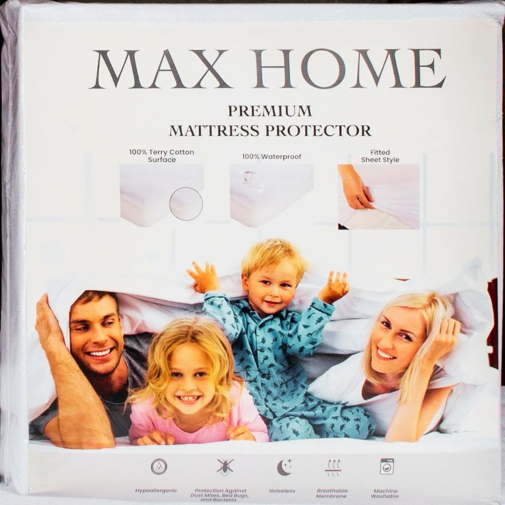 Max Home Premium 100% Waterproof Mattress Protector Full XL Size,Absorbent, Cotton, Bed, Breathable Fitted Mattress Cover with Stretchable Pockets, Cover Smooth Soft Noiseless Washable