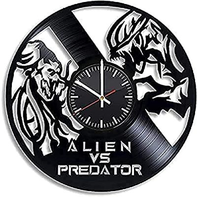 Alien Vs Predator Wall Clock Vinyl Wall Clock Vinyl Record Retro Wall Clock New Year Christmas Birthday Gift Personality Creative Decoration for Home Design by Gift