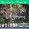90 PCS Leaf Window Clings - Double Sided White Leaves Stickers - 90 Designs - Reusable Window Decals - Static Clings - Bird Alert - Prevent Bird Strikes view 3