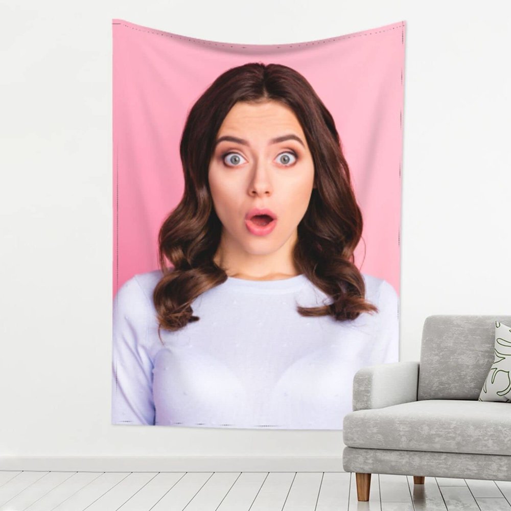 Adaptor Custom Tapestry Customized Wall Hanging with Your Own Image/Text Personalized Home Decorative Hanging Art Memorial Gift (80 x 60 in) Vertical