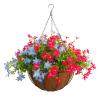 12 Inch Large Home Wedding Party Porch Garden Decoration Chain Hanging Basket Flower Silk Artificial Magnolias (Red and Blue) view 2