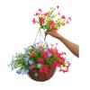 12 Inch Large Home Wedding Party Porch Garden Decoration Chain Hanging Basket Flower Silk Artificial Magnolias (Red and Blue) view 4