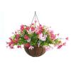 12 Inch Large Home Wedding Party Porch Garden Decoration Chain Hanging Basket Flower Silk Artificial Magnolias (Red and Pink) view 2