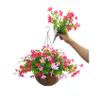 12 Inch Large Home Wedding Party Porch Garden Decoration Chain Hanging Basket Flower Silk Artificial Magnolias (Red and Pink) view 4