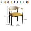 KWOKING Modern Arm Chair Open Back Dining Chair Metal Legs 18'' Hight Milk Tea Beauty Shop Leisure Tea Table Negotiating Meeting Guests Office Table Chair Set White Blue Set of 2 (Faux Leather) view 2
