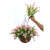 12 Inch Large Home Wedding Party Porch Garden Decoration Chain Hanging Basket Flower Silk Artificial Magnolias (Slight Pink) view 4