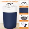 BlissTotes 115L Laundry Basket, Freestanding Laundry Hamper, Collapsible Dirty Clothes Hamper, Waterproof Fabric with Foam Protected Aluminum Handles for College, Dorm, Family (Blue) view 3