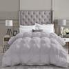 Saferay Green All-Season Luxury - Pintuck Style 100% Organic Cotton Overzied King Size 132 x 120 Inches 3-Piece Pinch Pleat Comforter with 4 Corner Tabs, 500 GSM - Machine Washable (Silver Solid) view 1