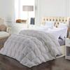 Saferay Green All-Season Luxury - Pintuck Style 100% Organic Cotton Overzied King Size 132 x 120 Inches 3-Piece Pinch Pleat Comforter with 4 Corner Tabs, 500 GSM - Machine Washable (Silver Solid) view 2
