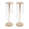 2Pcs 27.6 inches Gold Flower Vases with Chandelier Crystal Wedding Centerpieces for Tables, Gold Metal Flower Stand Arrangement, Bulk Metal Centerpieces Vases for Party Reception Ceremony Decoration view 2