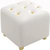 OLOTU Footstool Waterproof and Stain Resistant Ottomans Large Square Stool Foot Rest with Golden Button Sofa Stool with Leather Seating Couch Ergonomic view 1