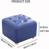 OLOTU Footstool Waterproof and Stain Resistant Ottomans Large Square Stool Foot Rest with Golden Button Sofa Stool with Leather Seating Couch Ergonomic view 2
