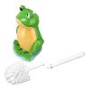 Animal Toilet Brush Set, Cute Resin Frog Shape Toilet Brush Bathroom Cleaning Brush with Holder Bowl Standing Toilet Brush Set view 1