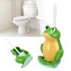 Animal Toilet Brush Set, Cute Resin Frog Shape Toilet Brush Bathroom Cleaning Brush with Holder Bowl Standing Toilet Brush Set view 3