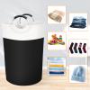 BlissTotes 75L Laundry Basket, Freestanding Laundry Hamper, Collapsible Dirty Clothes Hamper, Waterproof Fabric with Foam Protected Aluminum Handles for College, Dorm, Family (Black) view 4