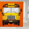 Manfei Kids School Bus Shower Curtains Cartoon Vehicle Waterproof Bath with 12 Hooks Suits for Bathtub, Transportation Truck Bathroom Boys Teens Room Decor, 72/'' W x L, WWS14287ZC-YL_s view 1