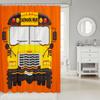 Manfei Kids School Bus Shower Curtains Cartoon Vehicle Waterproof Bath with 12 Hooks Suits for Bathtub, Transportation Truck Bathroom Boys Teens Room Decor, 72/'' W x L, WWS14287ZC-YL_s view 2