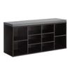 Dopinmin Shoe Storage Bench with 10 Adjustable Cubbies Entryway Bench with Shelves 3-Tier Shoe Rack Bench for Living Room Bedroom Multi-Functional Storage Solution for Shoes and Accessories,Black view 1