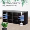 Dopinmin Shoe Storage Bench with 10 Adjustable Cubbies Entryway Bench with Shelves 3-Tier Shoe Rack Bench for Living Room Bedroom Multi-Functional Storage Solution for Shoes and Accessories,Black view 4