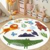 Abeigoi Kids Rug Carpet - 5.2Ft Round Zoo Animal Play Mat, Jungle Wildland Animal Area Rug for Boys Girls Bedroom Playroom Classroom, Nonslip Soft Washable Floor Carpet for Nursery Decor view 2