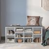 Dopinmin Shoe Storage Bench with 10 Adjustable Cubbies, Entryway Bench with Shelves 3-Tier Shoe Rack Bench for Hallway Living Room Bedroom Multi-Functional Storage Solution for ShoesWhite view 4