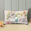 Black Plaid Cute Easter Rabbit with Flower Egg Lumbar Throw Pillow Covers 12x20 Canvas Pillow Case Happy Easter Cushion Covers Farmhouse for Couch for Kids Women Girls view 2