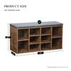 Dopinmin Shoe Storage Bench, Entryway Bench with Storage, 3-Tier Shoe Rack Bench 10 Cubbies Adjustable Shelves Shoe Organizer Shelf for Hallway Front Door Living Room Bedroom view 3