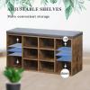 Dopinmin Shoe Storage Bench, Entryway Bench with Storage, 3-Tier Shoe Rack Bench 10 Cubbies Adjustable Shelves Shoe Organizer Shelf for Hallway Front Door Living Room Bedroom view 4