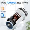 Electric Spin Scrubber, Power Cleaning Brush Shower Scrubber with Digital Display and 4 Replaceable Heads, 2 Adjustable Speeds, Electric Scrubber Brush for Cleaning Bathroom Tile Floor Bathtub Window view 2