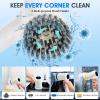 Electric Spin Scrubber, Power Cleaning Brush Shower Scrubber with Digital Display and 4 Replaceable Heads, 2 Adjustable Speeds, Electric Scrubber Brush for Cleaning Bathroom Tile Floor Bathtub Window view 3