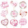 144PCS Mothers Day Cupcake Toppers Toothpicks  Happy Mom Day Cocktail Appetizer Cake Decorations Party Supplies Picks view 1