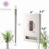 BALWOO Korean Flat Chopsticks [5 Sets][Made in Korea] 304 Premium Stainless Steel Mukbang Utensil Cutlery Silverware Metal Chopsticks (Orchid Painting) view 3