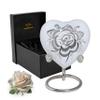 Rose Heart Keepsake Urn for Human Ashes Floral Mini Memorial Urn with Stand & Velvet Gift Box (White) view 1