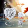 Rose Heart Keepsake Urn for Human Ashes Floral Mini Memorial Urn with Stand & Velvet Gift Box (White) view 2