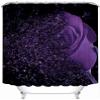 Yddsky 4 Pcs Purple Rose Shower Curtain Sets with Rugs Black Bathroom Sets with Shower Curtain and Rugs Modern Bathroom Curtains Shower Set with Toilet Lid Cover for Women Bathroom Decor Accessories view 3