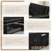 3 in 1 Sleeper Sofa Couch Bed, Small Tufted Velvet Convertible Loveseat Futon Sofa w/Pullout Bed, Adjustable Backrest, Cylinder Pillows for Living Room Apartment, Easy to Assemble, Black, 55.5" view 4